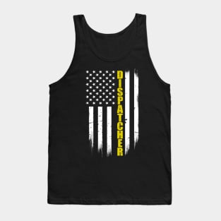 Dispatcher Thin Gold Line American Flag Tank Top